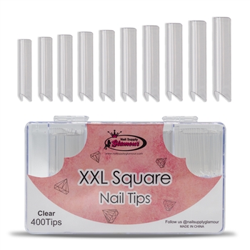 XXL Square Nail Tips ( clear ) 400pcs Box