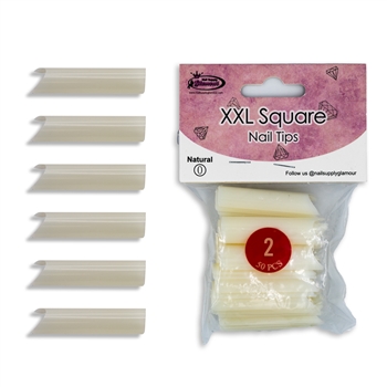 Glamour XXL Square Nail Tips REFILLS ( natural ) 50pcs #2