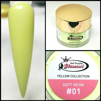 Glamour YELLOW Acrylic collection SOFT NEON 1oz #01