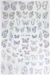 BUTTERFLY Nail Stickers Silver AB # 139