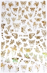 BUTTERFLY Nail Stickers Gold AB # 134