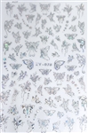 BUTTERFLY Nail Stickers Silver AB # 137