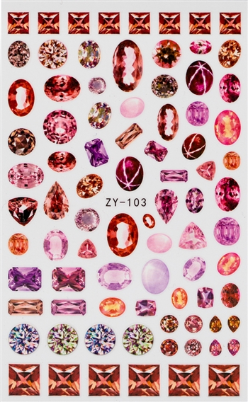 Diamonds Nail Stickers # 423