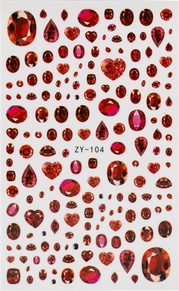 Red Diamonds Nail Stickers # 418
