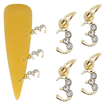 Number Metal Nail Charms 4pcs #292