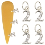 Number Metal Nail Charms 4pcs #308