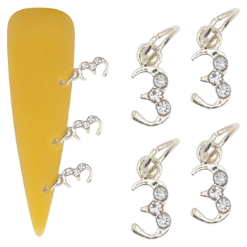 Number Metal Nail Charms 4pcs #309