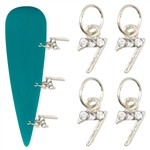 Number Metal Nail Charms 4pcs #313