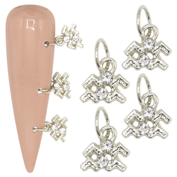 Zodiac Metal Nail Charms 4pcs #353