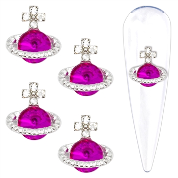 FUSHIA Metal Nail Charms 4pcs # 504