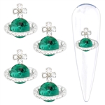 EMERALD GREEN Metal Nail Charms 4pcs # 507