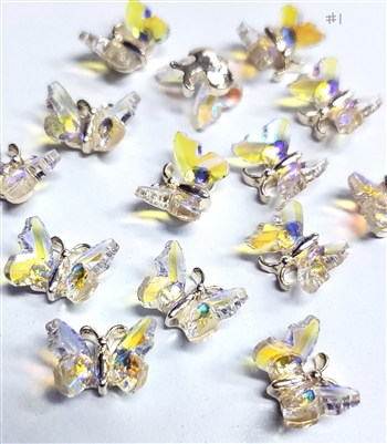 Metal Nail Charms 3D Butterflies 2pcs # 51