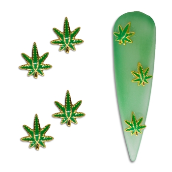 Metal Nail Charms CANNABIS (4 pcs) #74