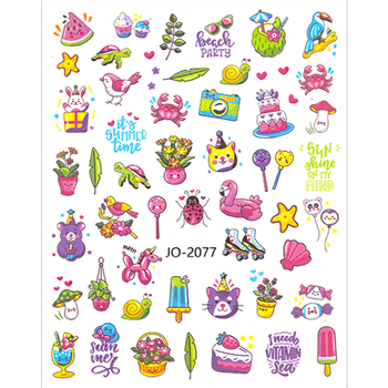 GIRLY BEACH PARTY Nail Stickers # 650