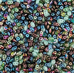 [ 2-1-B-2 ] RPBMIX107 - SuperDuo 2.5X5mm Polychrome Opal Mix - 8 Grams