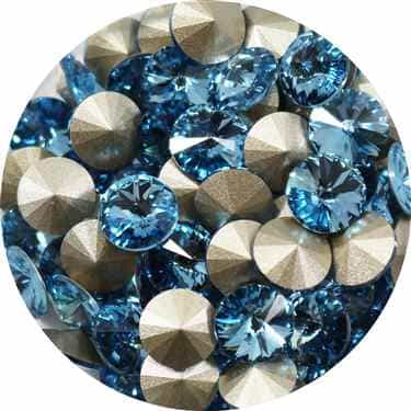 112239AQUA - Swarovski Crystal 8mm Chaton Crystals - Aquamarine - 1 Chaton