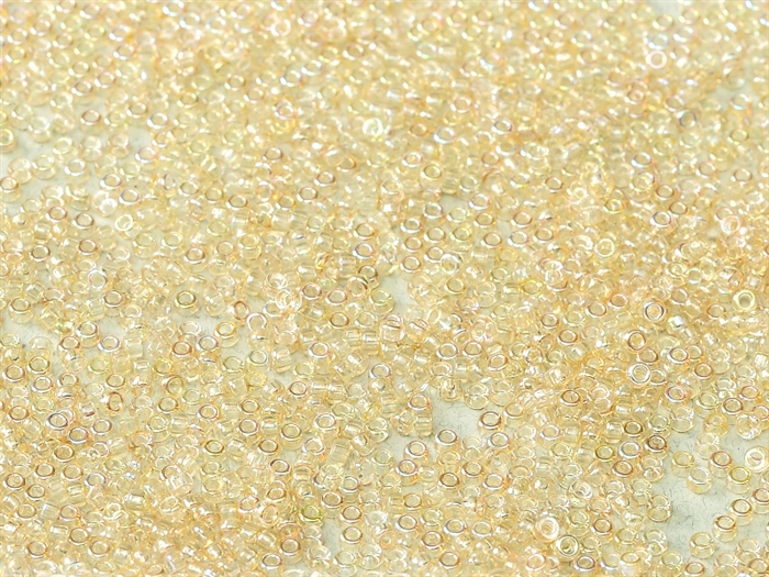 11/0 11CZ55018 Crystal Yellow Rainbow Czech Seed Beads - 10 Grams