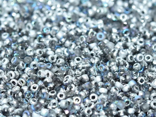 11/0 11CZ98580 Crystal Etched Silver Rainbow Czech Seed Beads - 10 Grams