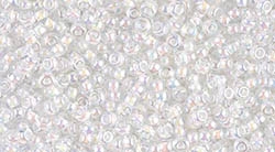 [ 9-2-B-3 ] 11/0 11RR0284 White Lined Crystal AB Miyuki Rocailles 10 Grams