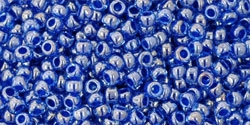 11/0 Toho 11TO1057 Round Inside-Color Light Sapphire/Opaque Dark Blue-Lined - 10 Grams