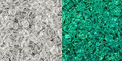 [ 3-1-B-2 ] 11/0 Toho 11TO2700 Round - Glow In The Dark - Crystal/Green Splash - 10 Grams