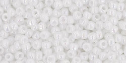 11/0 Toho 11TO401 Round Opaque Rainbow White - 10 Grams