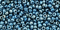 11/0 Toho 11TO511 Round Galvanized Peacock Blue Seed Beads - 10 Grams