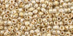 11/0 Toho 11TO989 Round Gold-Lined Crystal - 10 Grams