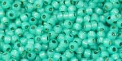 11/0 Toho 11TOPF2104 Round Permanent Finish - Silver Lined Milky Teal - 10 Grams