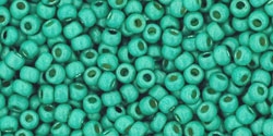 11/0 Toho 11TOPF561F Round Permanent Finish - Matte Galvanized Green Teal - 10 Grams