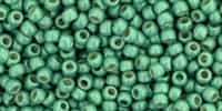 [ 3-1-B-3 ] 11/0 Toho 11TOPF570F Round Permanent Finish - Frosted Galvanized Mint Green - 10 Grams