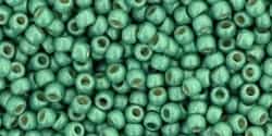 11/0 Toho 11TOPF570F Round Permanent Finish - Frosted Galvanized Mint Green - 10 Grams