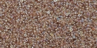 15/0 15CZ55019 Crystal Brown Rainbow Czech Coating on Miyuki Rocailles 5 Grams