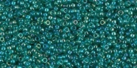 10g Miyuki Rocaille Seed Beads 15RR0295 TR Green/Blue/Gold