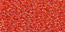 10g Miyuki Rocaille Seed Beads 15RR0297 TR Orange/Gold