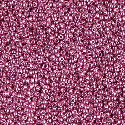 10g Miyuki Rocaille Seed Beads 15RR4210 Duracoat Galvanized  Hot Pink