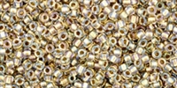 15/0 Toho 15TO262 Round Inside Color Crystal/Gold Lined - 10 Grams