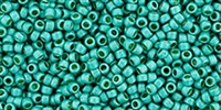 15/0 Toho 15TOPF578F Round PermaFinish - Frosted Galvanized Turquoise - 10 Grams