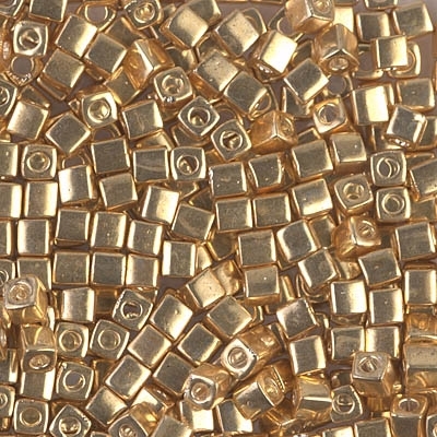Miyuki Square 3MM Beads 3SB1052 Galvanized Gold - 10 Grams