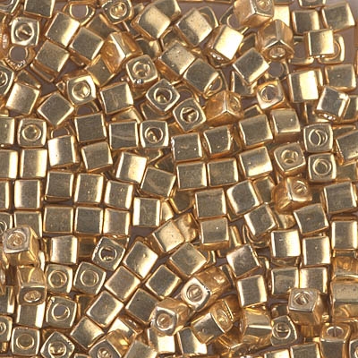 Miyuki Square 3MM Beads 3SB1052 Galvanized Gold - 10 Grams