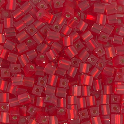 Miyuki Square 3MM Beads 3SB10F TSL MA Flame Red