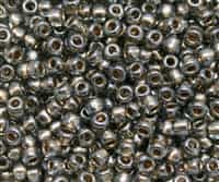 3/0 Toho 3TO993 - Gold Lined Black Diamond Round  Seed Beads - 10 Grams