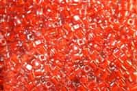 Miyuki Square 4MM Beads 4SB236 ICL Clear/Tangerine