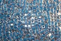 Miyuki Square 4MM Beads 4SB238 ICL Clear/Royal Blue