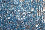 Miyuki Square 4MM Beads 4SB238 ICL Clear/Royal Blue