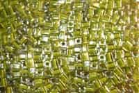 Miyuki Square 4MM Beads 4SB245 ICL Clear/Lime Green