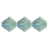 532804CHYOPSHIM - 4mm Swarovski Crystal Chrysolite Opal Shimmer Bicone Crystals 25 Count