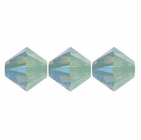 532804CHYOPSHIM - 4mm Swarovski Crystal Chrysolite Opal Shimmer Bicone Crystals 25 Count