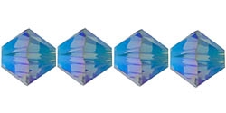 532804DBL2AB - 4mm Swarovski Crystal Denim Blue 2AB Bicone Crystals 25 count
