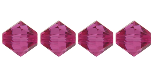 532804FU - 4mm Swarovski Crystal Fuchsia Bicone Crystals 25 count